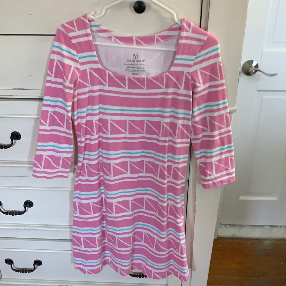Mahi Gold 3/4 sleeve dress (S)